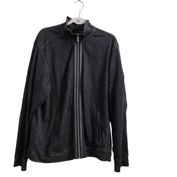 Tommy‎ Bahama Jacket Mens XL Black Full Zip Cotton Outdoor Mock Neck Classic - Picture 1 of 10